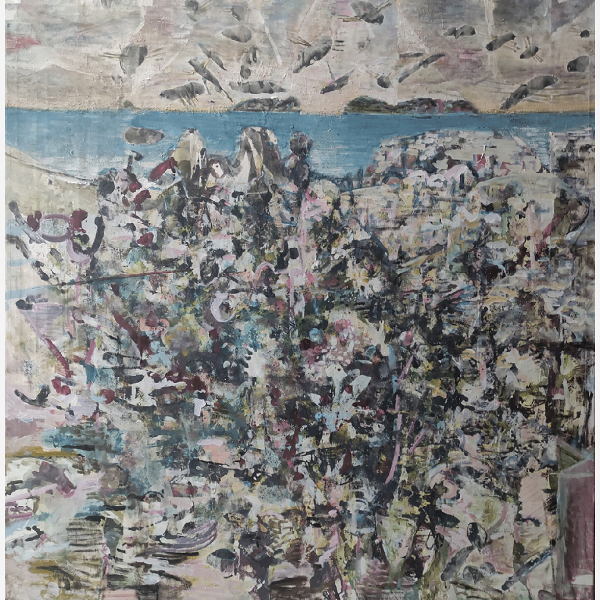 Obala s horizontom in oblaki